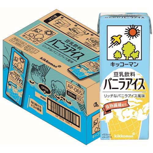 他サイト： キッコーマン 豆乳飲料 バニラアイス(200ml*18本入)[豆乳]の商品画像