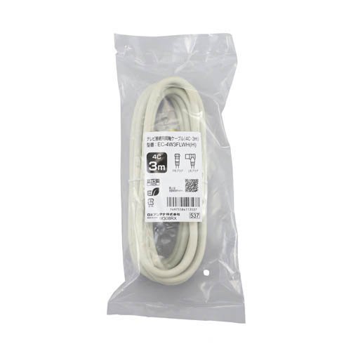 他サイト： DXアンテナ テレビアンテナケーブル 3m F字プラグ/L字プラグ ホワイト(1個)[情報家電 その他]の商品画像