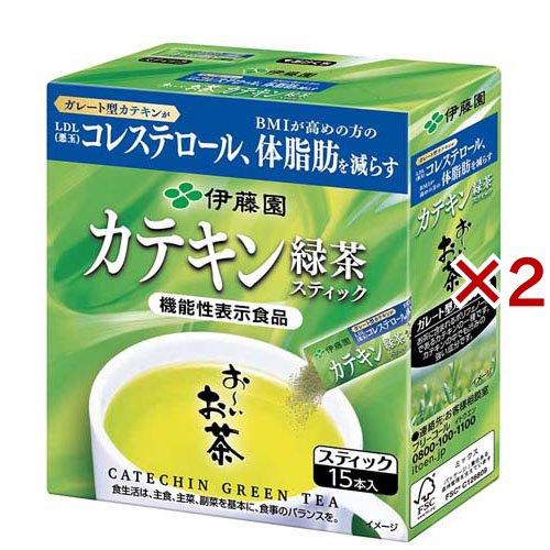 他サイト： 伊藤園 おーいお茶 カテキン緑茶スティック 粉末 機能性表示食品(15本入×2セット(1本0.8g))[緑茶]の商品画像