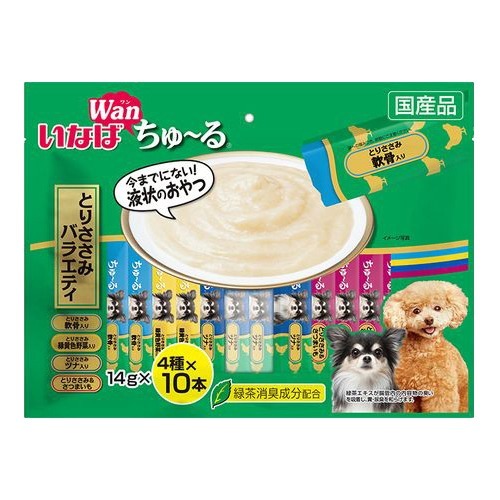 他サイト： いなば Wanちゅ〜る とりささみバラエティ(14g*40本入)[犬のおやつ・サプリメント]の商品画像