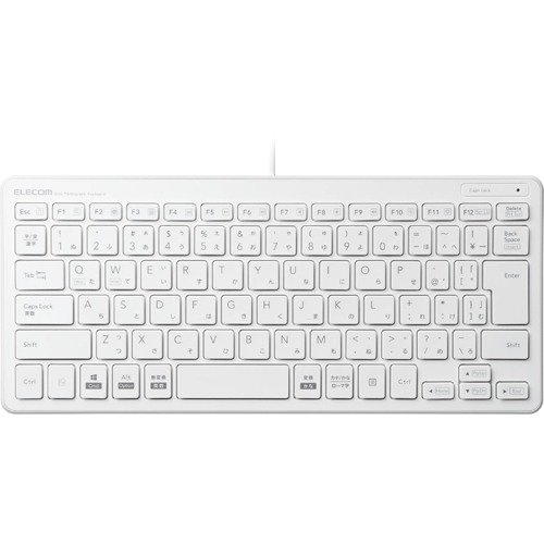他サイト： エレコム ミニキーボード 有線 パンタグラフ 超薄型 1.5m ホワイト TK-FCP096WH(1台)[情報家電 その他]の商品画像