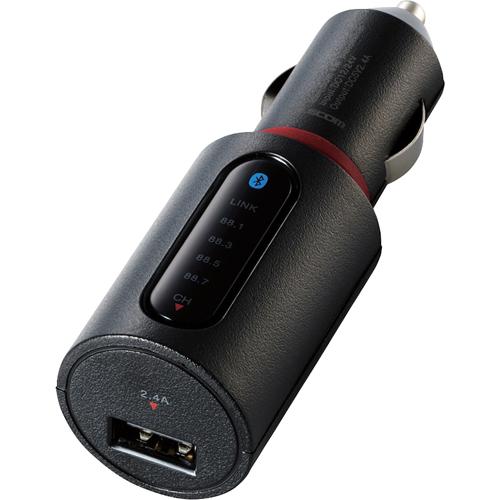 他サイト： FMトランスミッター Bluetooth USBポート付 2.4A 4チャンネル ブラック LAT-FMBT02BK(1個)[情の商品画像