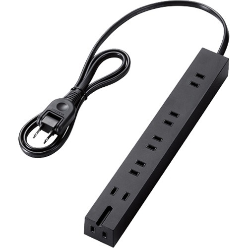 他サイト： エレコム 電源タップ 1m 6口 雷ガード ほこりシャッター マグネット 黒 T-KM01-2610BK(1個)[OA商品]の商品画像