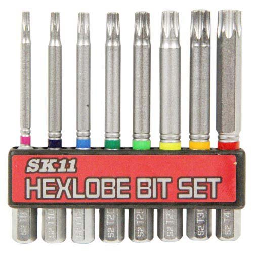 他サイト： SK11 電動・エアー・充電インパクトドライバー用 トルクスネジ用ビットセット BS-22N(8本組)[工具]の商品画像