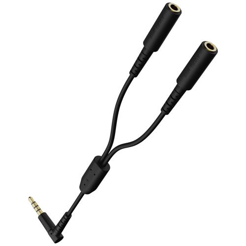 他サイト： エレコム オーディオケーブル 2分配 4極 ミニプラグ to ミニジャック*2 EHP-35W02BK(1個)[情報家電 その他の商品画像