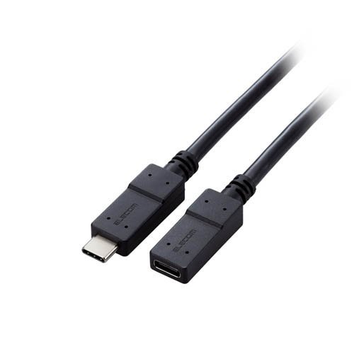 他サイト： エレコム タイプC 延長ケーブル 1m PD 60W USB3.2(Gen1) ブラック(1個)[情報家電 その他]の商品画像