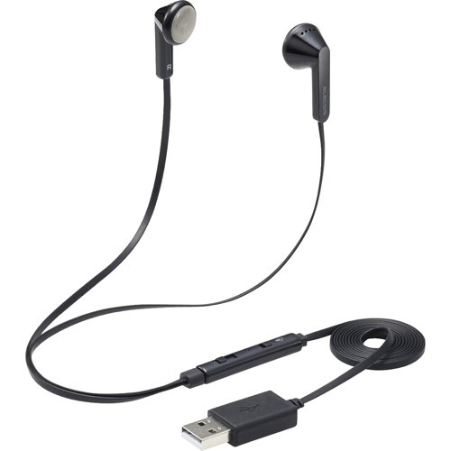 他サイト： エレコム ヘッドセット イヤホン インナーイヤー USB 両耳 セミオープン HS-EP19UBK(1個)[ヘッドセット・イヤホの商品画像