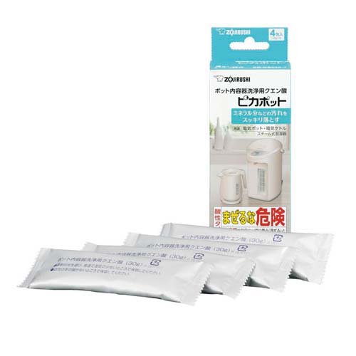 他サイト： 象印 ポット内容器洗浄用クエン酸 ピカポット CD-KB03X-J(30g*4包入)[キッチン家電用 掃除用品]の商品画像