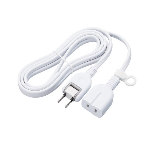 他サイト： エレコム 延長コード 電源タップ コンセント 2m 1個口 スイングプラグ ホワイト(1個)[OA商品]の商品画像