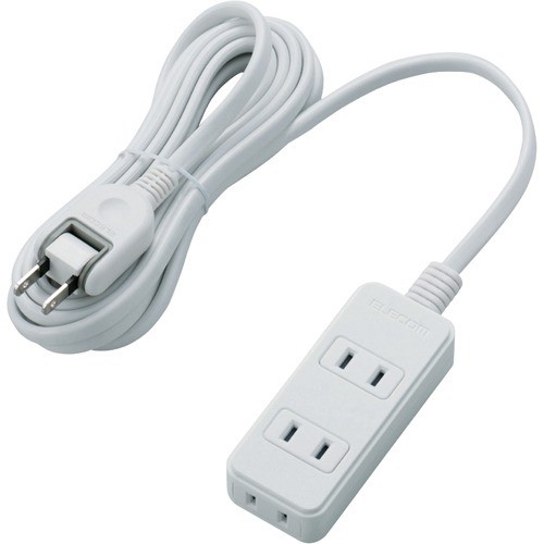 他サイト： エレコム 延長コード 電源タップ 3m 2P 3個口 スタンダード スイング T-TS02-2330WH(1個)[OA商品]の商品画像