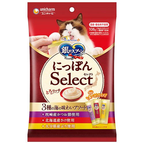 他サイト： 銀のスプーン おやつ にっぽんSelect とろリッチ 3種アソート かつお節&さけ&ぶり(108g)[キャットフード(ウェットの商品画像