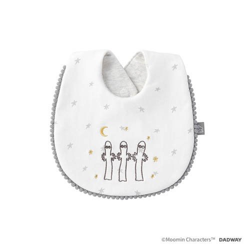 他サイト： ムーミンベビー ポンポンスタイ ニョロニョロ ホワイト BBMB006200500(1枚)[ベビーエプロン]の商品画像