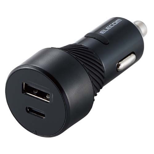 他サイト： エレコム シガーソケット カーチャージャー 27W(5V/5.4A) 2ポート 抜け防止 ブラック(1個)[充電器・バッテリー類の商品画像