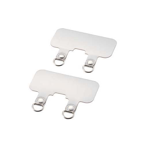 他サイト： エレコム スマホ ストラップホルダー シート スピーカー穴用 2口 クリア(2枚入)[ストラップ]の商品画像