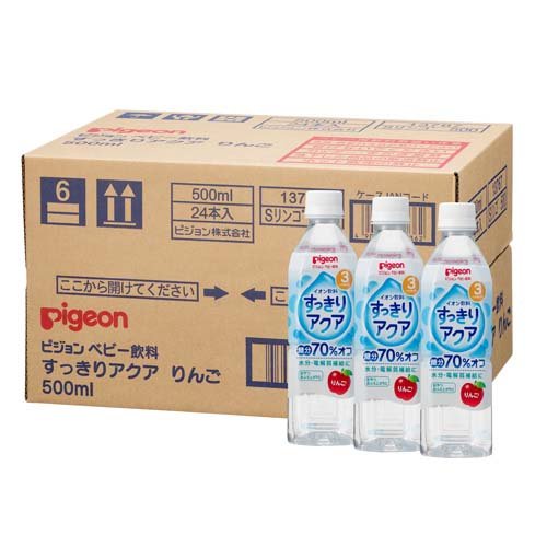 他サイト： ピジョン すっきりアクア りんご(500mL*24本入)[ベビー 果汁]の商品画像