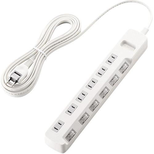 他サイト： エレコム 延長コード 電源タップ 5m 2P 6個口 個別スイッチ 雷ガード T-K5A-2650WH(1個入)[生活用品 そのの商品画像