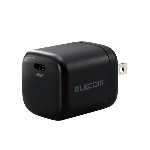 他サイト： エレコム USB Type-C 充電器 PD 対応 45W タイプC*1 GaN 小型 軽量 ブラック(1個)[充電器・バッテリの商品画像