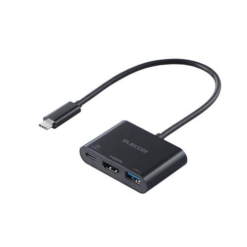 他サイト： エレコム USB Type-C ドッキングステーション 3-in-1 ハブ PD 92W出力 ブラック(1個)[情報家電 その他の商品画像