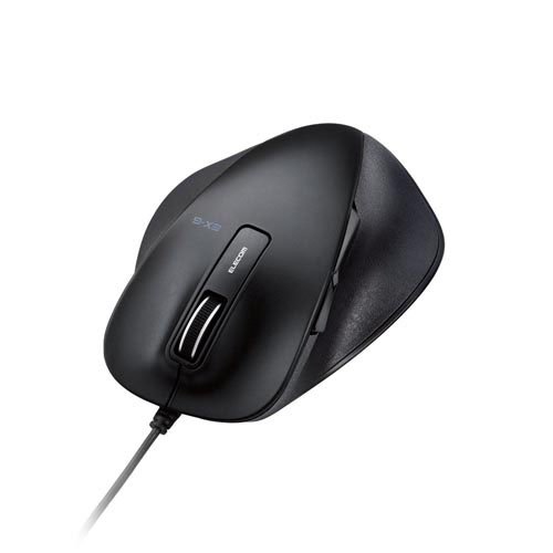 他サイト： エレコム 有線マウス Lサイズ 5ボタン 静音 BlueLED ブラック M-XGL10UBSBK(1個)[情報家電 その他]の商品画像