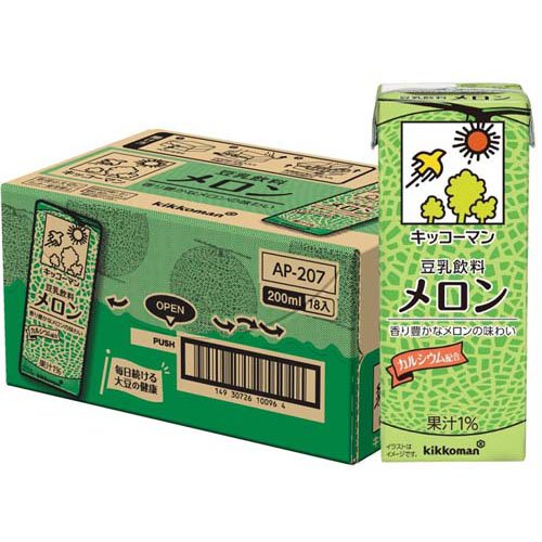 他サイト： キッコーマン 豆乳飲料 メロン(200ml*18本入)[豆乳]の商品画像