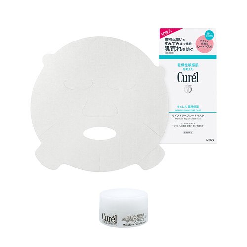 他サイト： キュレル 潤浸保湿 モイストRシートマスク +フェイスクリーム ミニ付き(1セット)[シートマスク]の商品画像