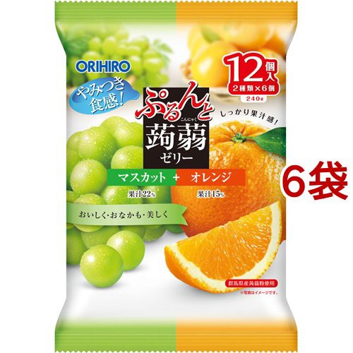 他サイト： ぷるんと蒟蒻ゼリー パウチ マスカット+オレンジ(20g*12コ入*6コセット)[ダイエットゼリー]の商品画像
