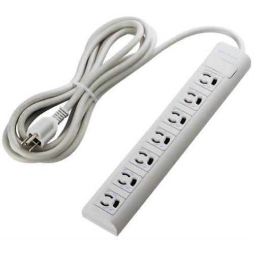 他サイト： エレコム 延長コード 電源タップ 3m 3P 7個口 3P→2P変換アダプタ付 T-Y053NDA(1個入)[情報家電 その他]の商品画像