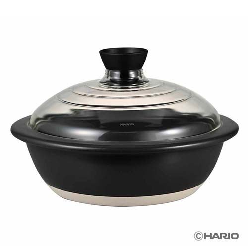 他サイト： フタがガラスの土鍋 9号 GDN-255-B-W(1個)[鍋]の商品画像