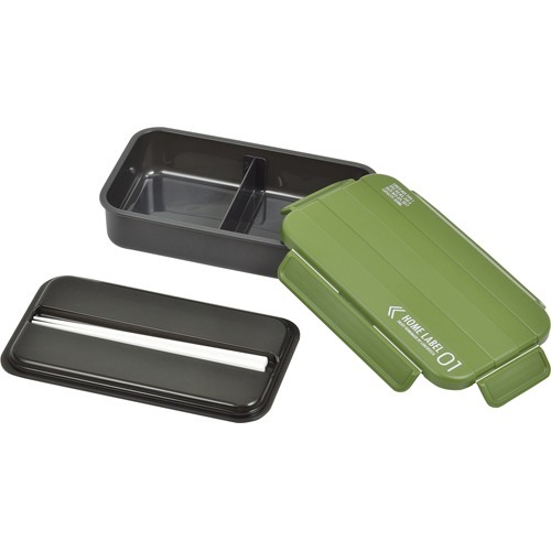 他サイト： ホームレーベル01 メンズランチボックス1段 カーキグリーン D-437(1個入)[弁当箱]の商品画像