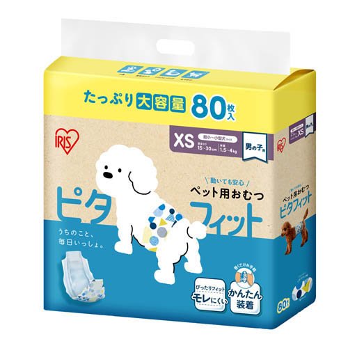 他サイト： ピタフィット ペット用おむつ 腹巻タイプ 犬用 男の子 NPD-XS80(80枚入)[ペットシーツ・犬のトイレ用品]の商品画像