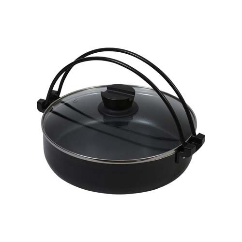 他サイト： おうち御膳 ふっ素樹脂加工 IH対応 ガラス蓋付 すきやき鍋 26cm HB-5857 オール熱源(1個)[鍋]の商品画像