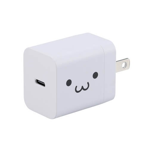 他サイト： エレコム USB 充電器 PD 20W Type C×1 折りたたみプラグ しろちゃん(1個)[充電器・バッテリー類]の商品画像