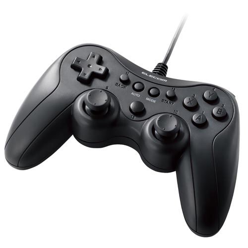 他サイト： エレコム 有線ゲームパッド Xinput PS系配置13ボタン 連射 軽量 ブラック(1個)[情報家電 その他]の商品画像