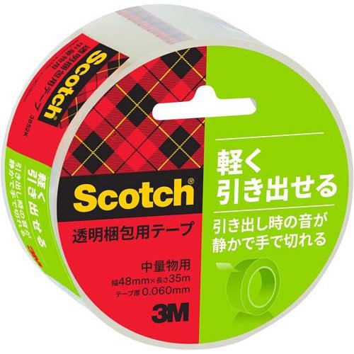 他サイト： スコッチ 手でまっすぐ切れるテープ 音が静か 3852K(1巻)[事務用品]の商品画像