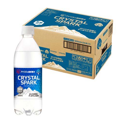 他サイト： アイリス CRYSTAL SPARK 強炭酸水(500ml×24本)[炭酸水(スパークリング)]の商品画像
