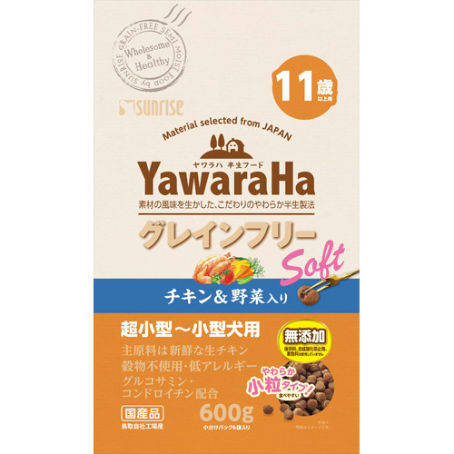 他サイト： ヤワラハ グレインフリー ソフト チキン&野菜入り 11歳以上用(600g)[ドッグフード(ドライフード)]の商品画像
