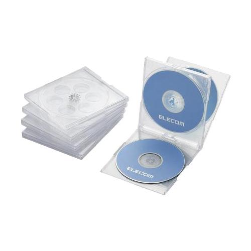 他サイト： エレコム BLu-ray/DVD/CDケース 標準/PS/4枚収納 CCD-JSCNQ5CR(5枚入)[ブルーレイメディア]の商品画像