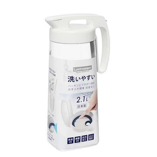 他サイト： Lustroware タテヨコ シームレスピッチャー ホワイト 2.1L K-1286W(1個)[キッチン用品 その他]の商品画像