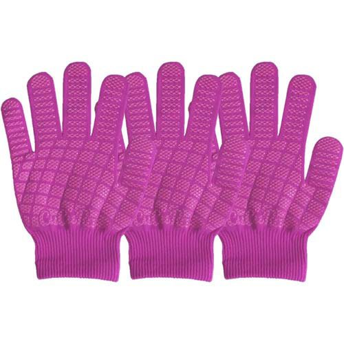 他サイト： 福徳産業 CuCuRa(キュキュラ) すべり止め 軍手 作業用手袋 ピンク(3双入)[掃除用・炊事用手袋 その他]の商品画像