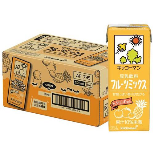 他サイト： キッコーマン 豆乳飲料 フルーツミックス(200ml*18本入)[豆乳]の商品画像