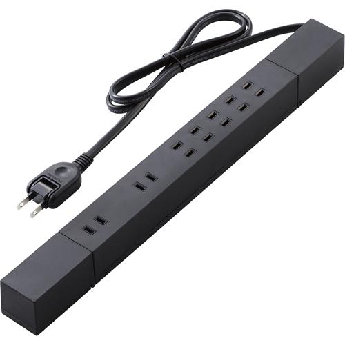 他サイト： エレコム 電源タップ 7個口 1m 雷サージ トラッキング ほこり防止 ECT-0510BK(1個)[OA商品]の商品画像