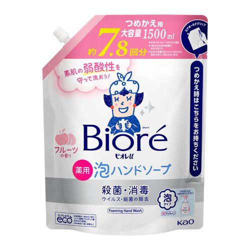 他サイト： ビオレu 泡ハンドソープ フルーツ つめかえ用(1500ml)[泡ハンドソープ]の商品画像