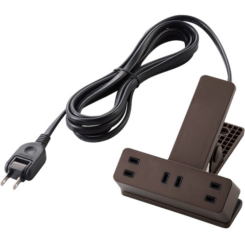 他サイト： エレコム 延長コード 電源タップ コンセント 2.5m 3個口 雷サージ BR(1個)[情報家電 その他]の商品画像