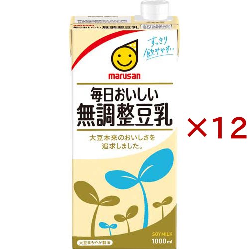 他サイト： マルサン 毎日おいしい無調整豆乳(6本入×2セット(1本1L))[豆乳]の商品画像