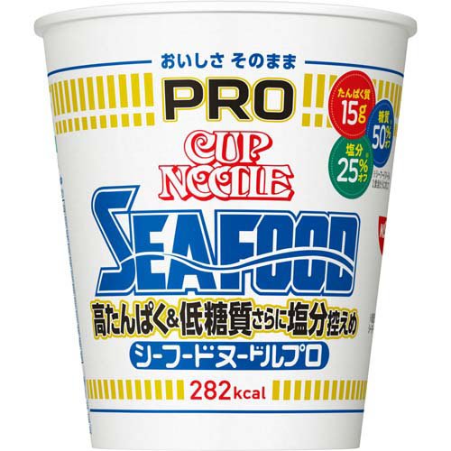 他サイト： カップヌードルPRO 高たんぱく&低糖質さらに塩分控えめ シーフード ケース(78g×12食入)[カップ麺]の商品画像