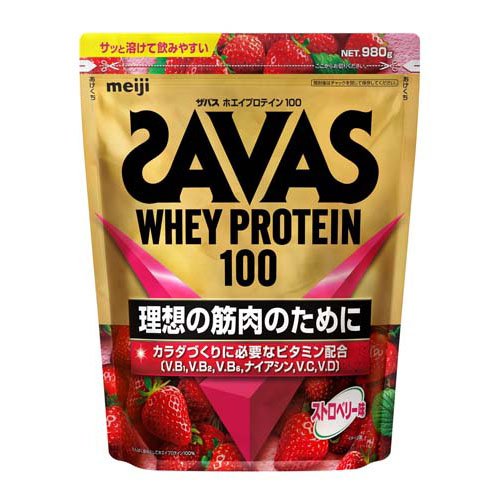 他サイト： ザバス ホエイプロテイン100 ストロベリー味(980g)[ザバス プロテイン (SAVAS)]の商品画像