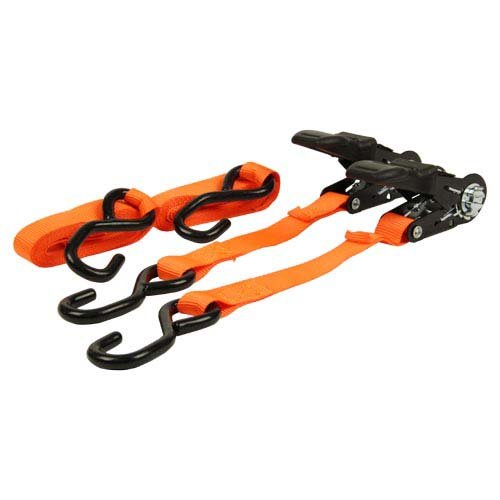 他サイト： E-Value ラチェット式ベルト荷締機 ベルト幅25mm*全長2.2m ショートタイプ Sフック ERT-25SSR(2本入)の商品画像