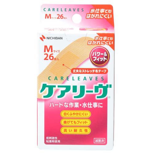 他サイト： ケアリーヴ パワー&フィット Mサイズ CLP26M(26枚入)[指先絆創膏 伸縮]の商品画像
