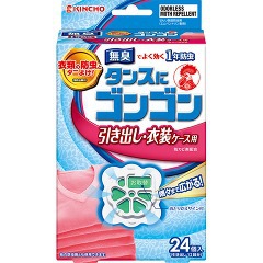 他サイト： タンスにゴンゴン 衣類の防虫剤 引き出し・衣装ケース用 無臭 防カビ・ダニよけ(24コ入)[防虫剤]の商品画像