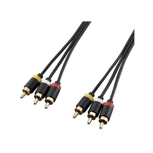 他サイト： ELECOM DH-WRYN20 AVケーブル TV-ビデオデッキ用 RCAピンプラグ×3-RCAピンプラグ×3 2.0mの商品画像